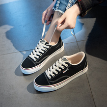 Spring and autumn new canvas shoes womens sneakers Joker casual board shoes 2021 autumn cloth shoes ins tide small black shoes