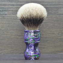 Imperial poem Nebula series of purple resin handle silver tip road black badger hair shaving brush