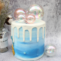 Baking decoration ins magic colorful transparent ball Christmas ball cake decoration birthday party dessert table plug-in