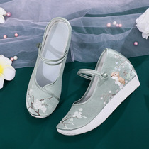 Ming improved Dengyun shoes Ancient style ancient clothes increased thick-soled wedge shoes Hanfu cloth shoes Daily horse shoes