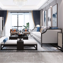 New Chinese fabric sofa combination modern Chinese Italian style light luxury simple Zen Chinese style model room living room