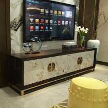 New Chinese style solid wood TV cabinet living room Zen post modern Chinese light luxury villa lockers Chinese style furniture