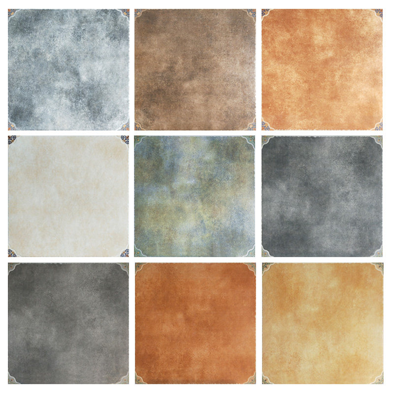 复古欧式庭院阳台仿古砖600客厅厨房卫生间带角花防滑地板砖墙砖