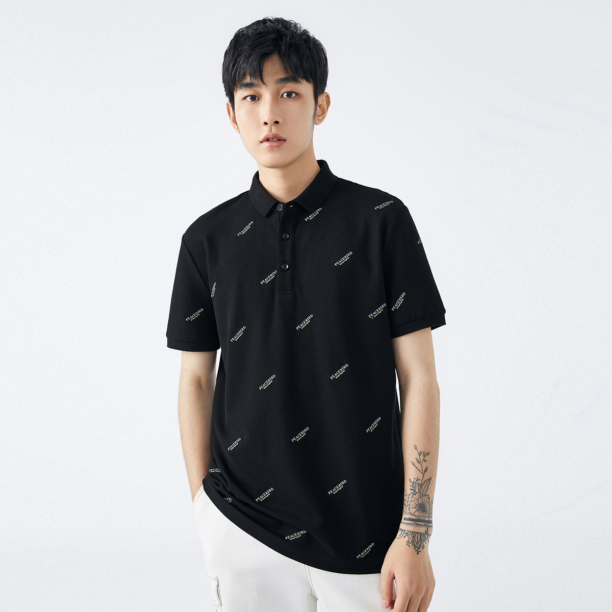 太平鸟男装 2021夏季新款短袖polo衫商务休闲时尚短袖t恤男保罗衫