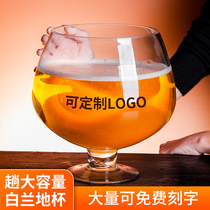 Customized large large capacity beer glass large red glass high-foot glass glass hero glass