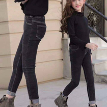 Girls jeans 2021 autumn new girls foreign style slim-legged pants in big Children Fashion denim leggings