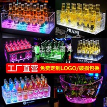 Bar luminous ice bucket KTV creative charging colorful foreign wine barrel cocktail ice bucket 12 luminous beer barrels