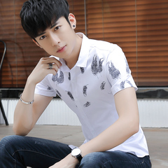 夏季男士短袖衬衫男青少年韩版休闲薄款衬衣学生修身潮白寸衫