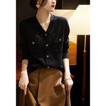 の笑汉阁 (spot) early autumn sharing incense cabinet original version ~ Yangzi yarn knitted cardigan