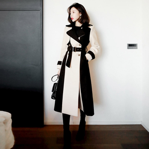 Fabric Overcoat New Winter Fashion Stitching Wool Overcoat