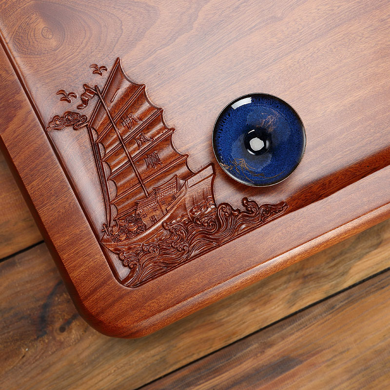 The whole piece of tea set home sitting room tea tray was solid wood tea tray was big hua limu integrated intelligent electric TaoLu