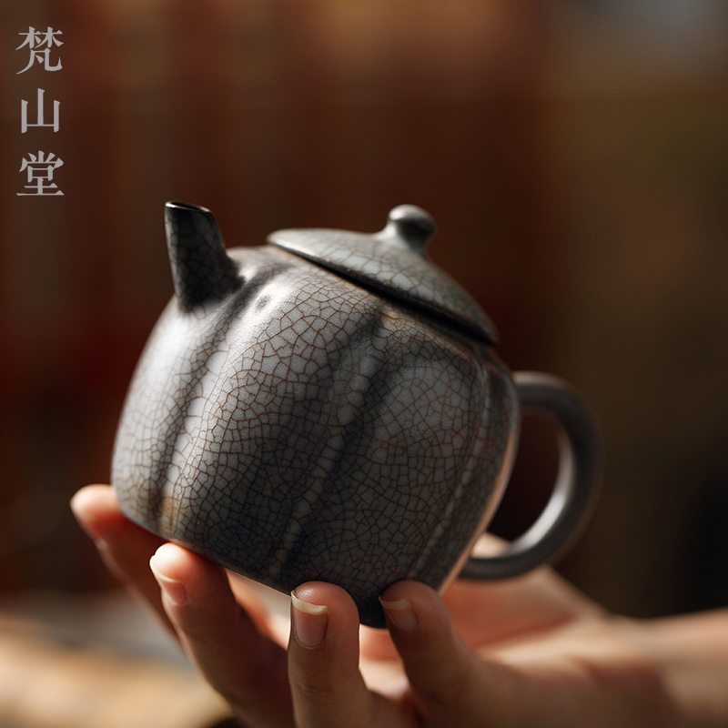 Jingdezhen to restore ancient ways the Vatican hill hall teapot tea old rock, household ceramic POTS full checking ceramic single pot can keep open