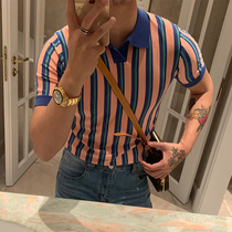 Brother summer homemade man turned over color Paul shirt Youth fashion slim polo short sleeve man