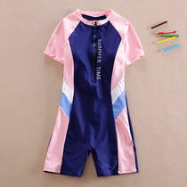 Girls zipper swimsuit one-piece 13 middle-aged and older boys boxer pants student swimsuit 2022 childrens swimsuit girl 15 years old