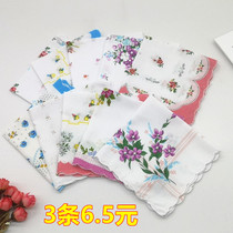 Small floral handkerchief straight elderly cotton ladies childrens printed handkerchief retro cotton sweat towel vintage