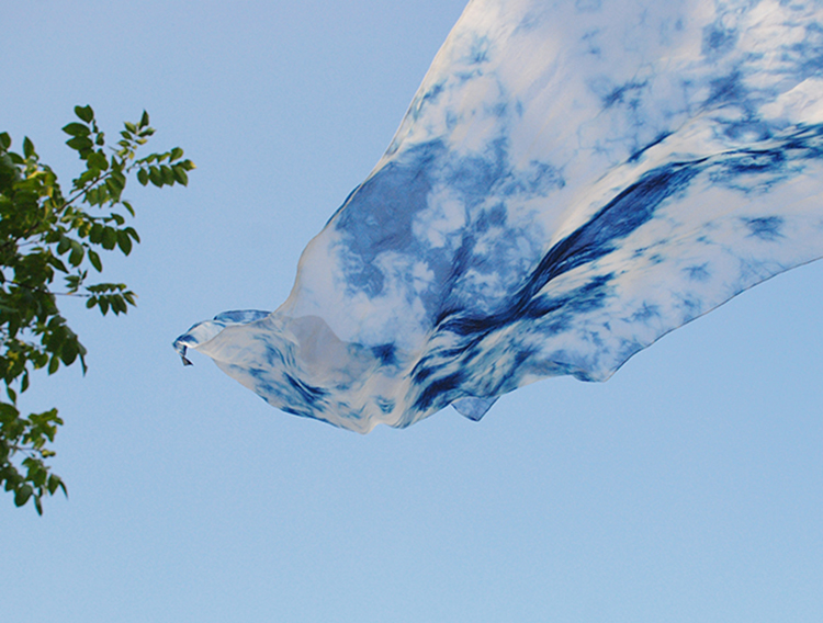 纯天然植物染色 手工染色 多款扎染吊染蓝染丝巾 100%桑蚕丝