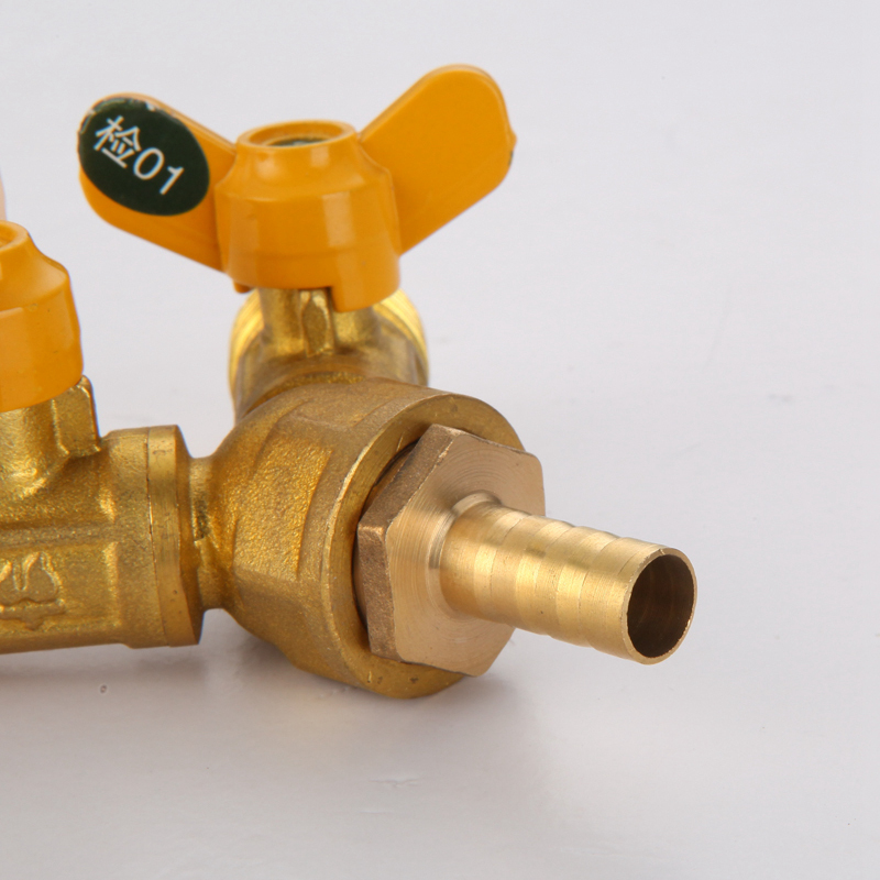 铜杆铜芯全铜加厚燃气阀门 三通阀门4分黄铜煤气阀天然气开关球阀