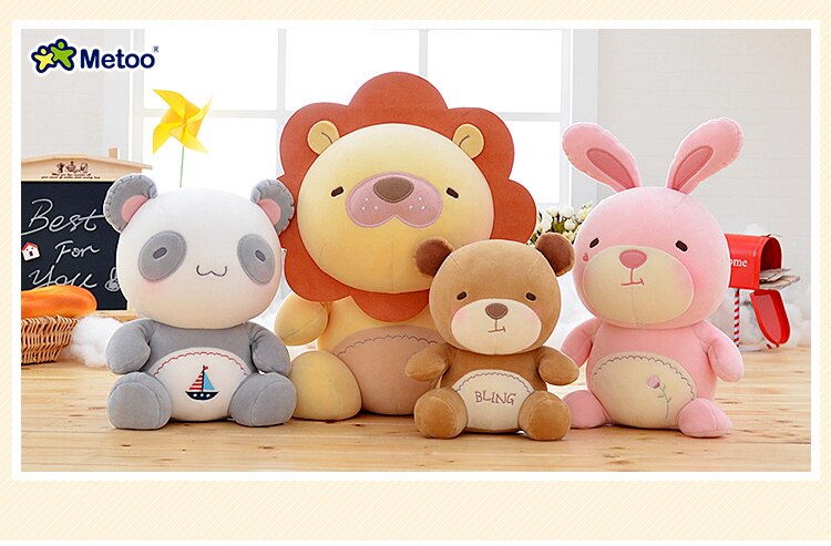 metoo萌团儿公仔狮子熊猫兔子玩偶毛绒玩具儿童睡觉娃娃女孩抱睡_7折