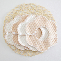 Baby saliva towel color cotton 360 degree rotating baby round flower color cotton small bib bib rice pocket large