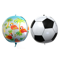 22 inch round 4d football aluminum foil balloon 4D Black Pink blue aluminum film balloon theme party decoration