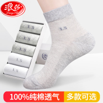 Rosa socks man summer pure cotton garter socks thin panning net eyes sweat-sucking summer male socks