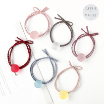 Head rope female Korean version of cute frosted jelly beads emijay head rope rubber band Hairband female tie hair rope headdress