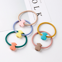 Korean girl heart hair jewelry matte bear flower head rope simple Hairband bracelet dual-purpose rubber band ponytail hair rope