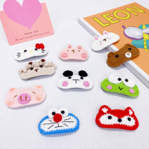 Korean style autumn and winter knit hair clip cartoon wool side clip plush BB clip bangs forehead clip back head hair clip