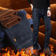 Autumn and winter plus velvet thick jeans men's stretch straight loose large size youth all-match slim business casual pants Autumn and winter plus velvet thick jeans men's stretch straight loose large size youth all-match slim business casual pants