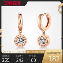 T400 Roman numeral earrings female summer sterling silver 2021 New tide rose gold earrings advanced sense light luxury