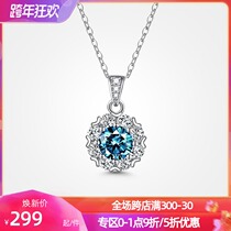 T400 necklace female blue mo sang shi 1 karat 2021 nian new light luxury niche choker gift to send his girlfriend