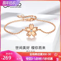 T400 cherry blossom bracelet female sterling silver ins niche design rose gold 2021 New Advanced feel accessories to send girlfriend