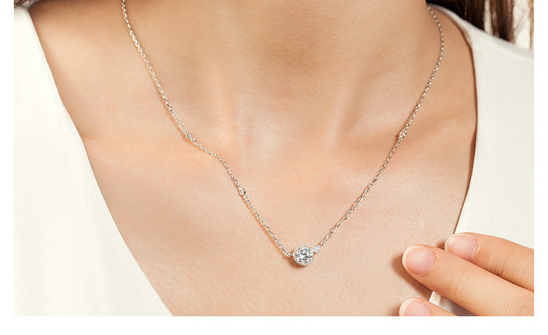 t400水晶银饰项链女锁骨链吊坠首饰品配饰短夏夏日韩锁骨链璀璨