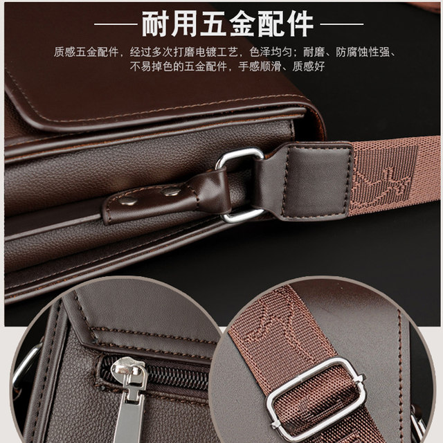 Jusen Kangaroo ຫນັງແທ້ຂອງຜູ້ຊາຍກະເປົ໋າຜູ້ຊາຍກະເປົ໋າ Messenger Bag Shoulder Messenger Bag Business Leather Bag Briefcase Backpack trendy