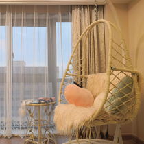 ins hanging chair Net red swing Household hanging basket rattan chair Cradle chair Hammock Indoor rocking chair Balcony hanging blue rattan chair