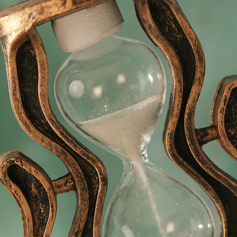 复古发光水晶球建筑沙漏 家居房间装饰摆设计时沙漏学生礼品_7折现价