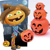 Halloween Jack-o-lantern Childrens portable pumpkin bucket Candy can Ghost Festival horror luminous decoration props decorative supplies