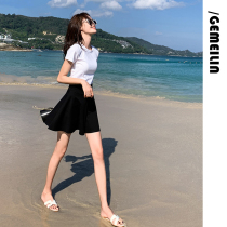 New a skirt womens high waist thin black skirt skirt black pleated hair skirt skirt 2021 summer