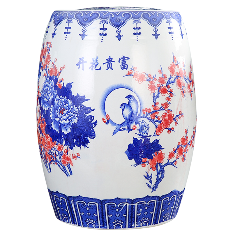 Jingdezhen ceramic barrel ricer box tank 20 jins 30 jins of 50 kg sealed storage tank with cover sealed container