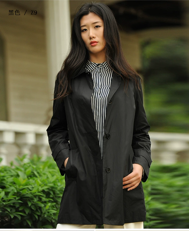 LONDON FOG / London sương mù nữ doanh nhân áo gió dài trung bình thường áo khoác đơn - Trench Coat