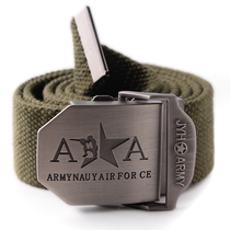 Outdoor recreational trousers with fashion trendy army greener trousers belt sturdy molar tactical canvas belt