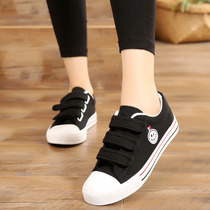 Velcro canvas shoes Spring and autumn new Joker Korean leisure sports students flat shoes big childrens shoes