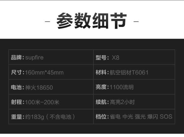 Ручной фонарик SupFire X8 T6-L2led SupFire Ручной фонарик SupFire X8 T6-L2led SupFire