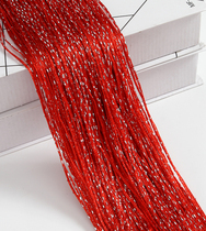 Wedding encryption thickened flat silver wire curtain Decorative curtain Curtain door curtain partition background high wire curtain customization