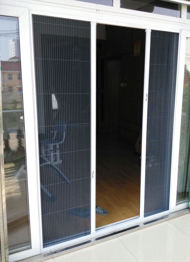 折叠推拉式纱门 纱窗 隐形铝合金风琴式防蚊纱门低轨道纱门