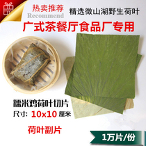 Weishan Lake gan he ye slice square lotus leaf fu pian 10x10cm 10000 pieces he xiang glutinous rice chicken guinea fowl