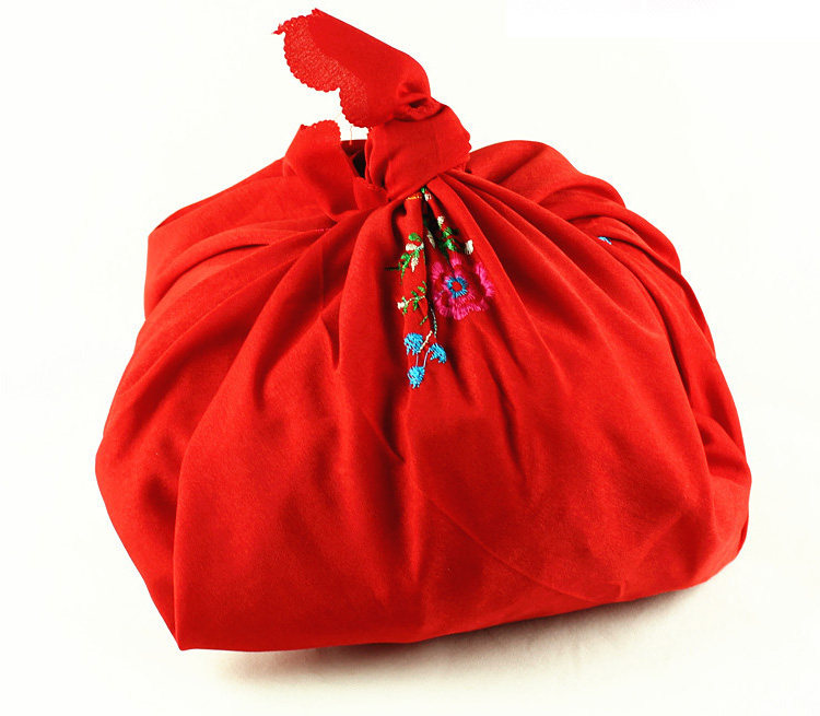 批发婚庆用品结婚包袱皮高档棉布龙凤烫金刺绣包袱婚礼新娘嫁妆