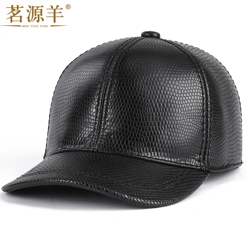 Genuine leather hat men's autumn and winter baseball cap women's hipster casual wild outdoor Korean version personality peaked cap cowhide