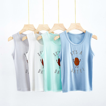 New childrens summer thin model cotton boys sleeveless T-shirt small and large boys and girls wearing bottomed vest