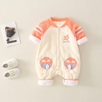 Padded one-piece baby cotton clothes wear Foreign style warm climbing clothes Baby spring thin cotton coat jacket